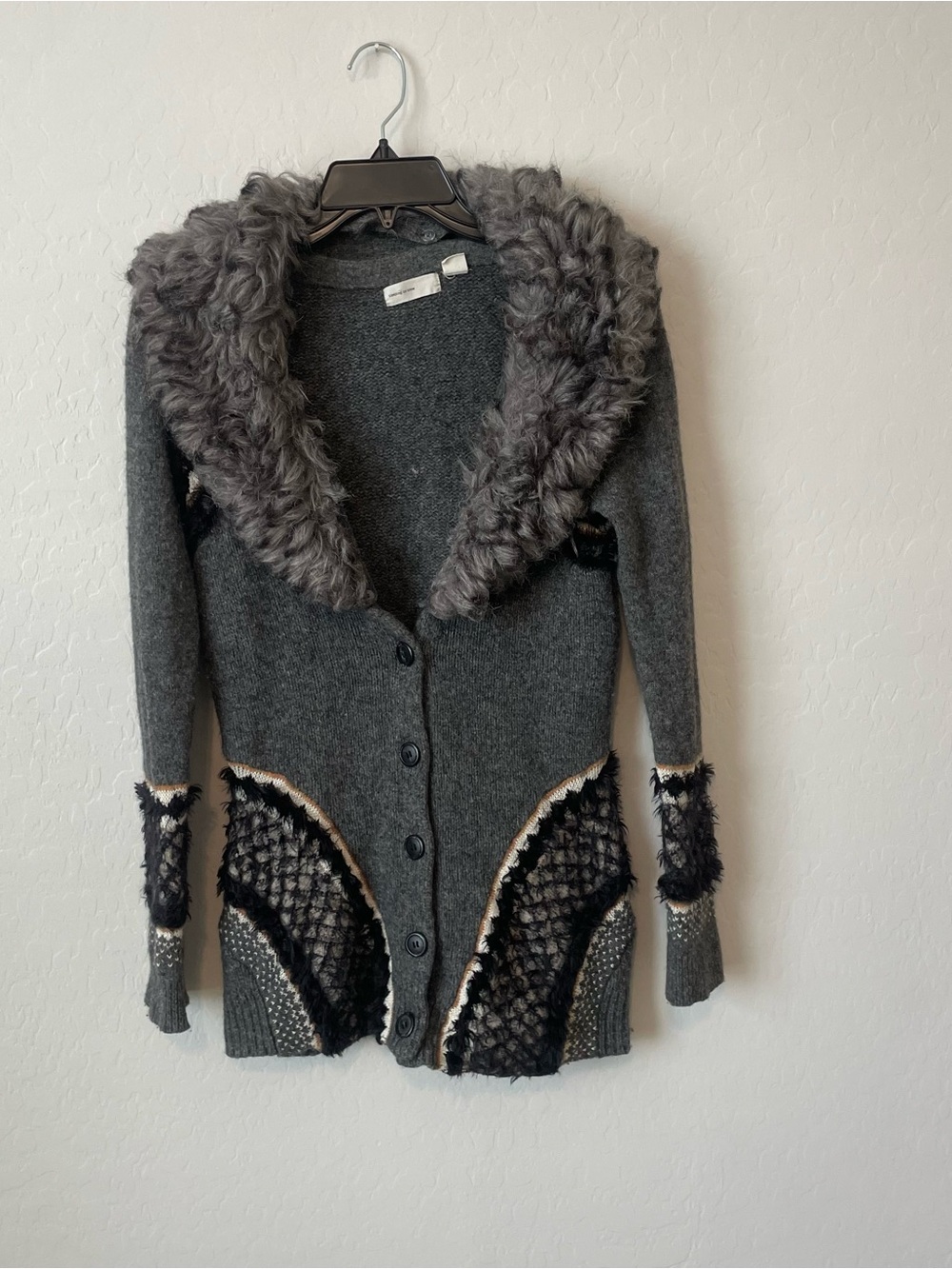 Anthropologie Sleeping on Snow Corby Lodge Fur Cardigan S